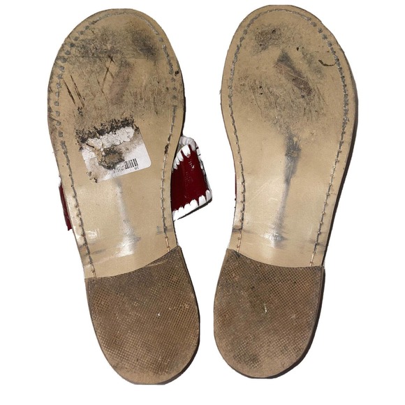 Jack Rogers Palm Beach Navajo Flat Sandals Dark Red White Women’s Size 8 Slides - Picture 7 of 7